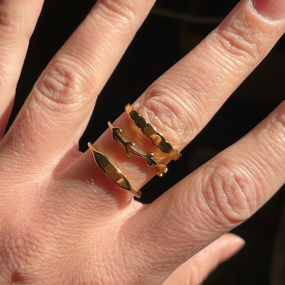 Nordstrom | Gold Plated Set of 3 Rings Size 8.5